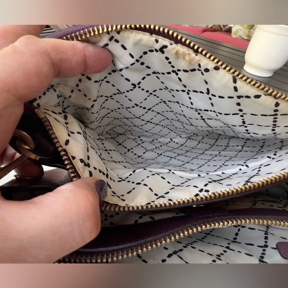 Kate Spade Burgundy Shoulder Cross Body Purse Bag Used Authentic - Picture 12 of 14